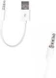 2 Pack USB Sync & Charging Cable for iPod Shuffle 3.5mm Jack to USB Adapter