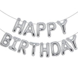 Silver Happy Birthday Balloon 16 Inch Mylar Foil Letters Balloons Happy Birthday Banner For Kids Child Adults Boys Girls Happy Birthday Sign Birthday Party Decorations Supplies