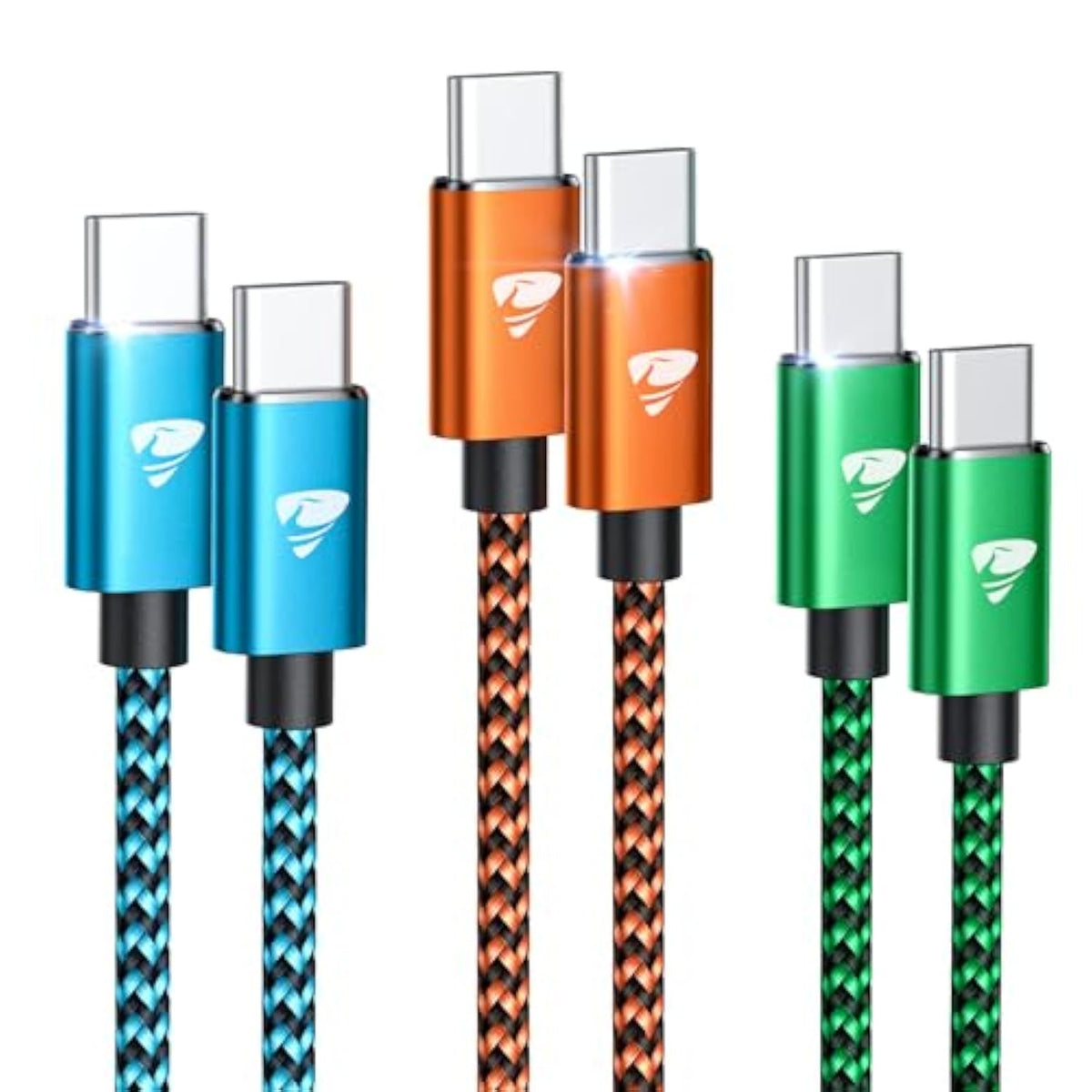 Usb C To Usb C Cable 60W [6.6Ft/3 Pack] Usbc To Usbc Cable Fast Charging Braided Type C To C Charger Cord For Iphone 17 16 15 Pro Max, Samsung S24/S23 Ultra, Macbook, Ipad Pro Air, Pixel
