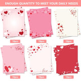 60 Sheets Valentine'S Day Stationery Paper 8.5 X 11 Inch,6 Style Love Heart Letter Paper, Pink Red Writing Paper For Valentines Day Wedding Anniversary Dating Notes Greeting Invitations