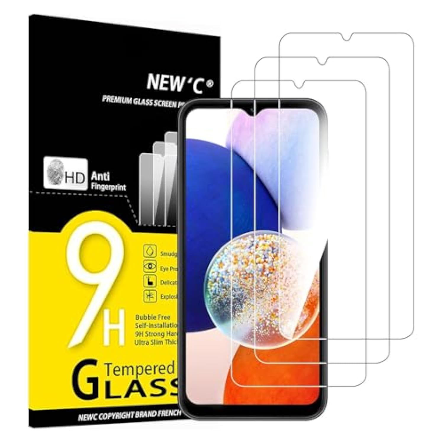 3-Pack Samsung Galaxy A14/M14 4G/5G Tempered Glass Screen Protector