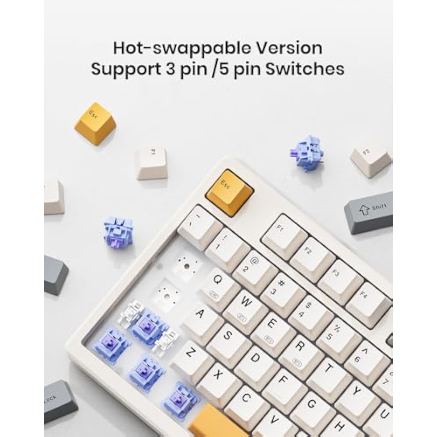 Wireless Mechanical Keyboard,Gasket Mounted With Creamy Sound,Bluetooth/2.4Ghz/Usb-C,Custom Hot Swappable,Rgb Backlit,75% Compact Layout For Gaming/Typing/Win/Mac/Pc (Retro Beige,Linear Switch)