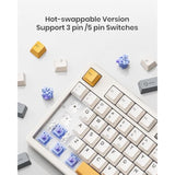 Wireless Mechanical Keyboard,Gasket Mounted With Creamy Sound,Bluetooth/2.4Ghz/Usb-C,Custom Hot Swappable,Rgb Backlit,75% Compact Layout For Gaming/Typing/Win/Mac/Pc (Retro Beige,Linear Switch)