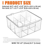 Charger And Cable Organizer Box With 10 Wire Ties, Adapter Storage Box, Plastic Charger Cable Cord Storage Organizer