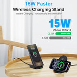 Wireless Charger  Fast Charging Stand for  Galaxy S26 Ultra/S25Ultra/S24FE//Z Fold7 Flip7/S23/S22,iPhone 17 Pro Max/16Plus/15,Pixel