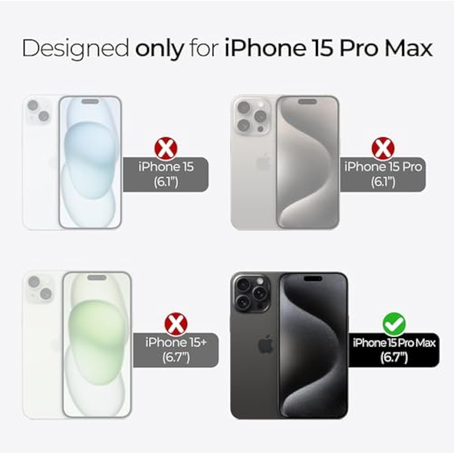 ArmorSuit 2 Pack Screen Protector for iPhone 15 Pro Max [6.7-inch] Case Friendly MilitaryShield HD Clear Film - Made in USA