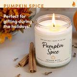Pumpkin Spice Fall Candles For Home Scented – Vanilla, Pumpkin, Cinnamon, Clove – Perfect Home Décor Gifts For Autumn, Holiday, Christmas, Winter - 9Oz, Soy Wax, 50 Hour Burn