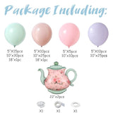 Green And Pink Balloon Garland 134Pcs Dusty Green Pink And Purple Balloons Arch Kit With Teapot Foil Balloon For Spring Tea Party Lets Partea Baby Shower Birthday Party Decorations