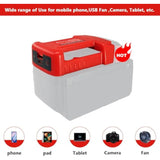 Usb Adapter For Milwaukee M18 18V Battery, 2Pcs Battery Holder For Milwaukee 48-11-1850 48-11-1852 48-11-1862 48-11-1860, With Usb And Type-C Fast Charging Power Wheel Adapter Charger