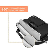 MOSISO Laptop Shoulder Messenger Bag Compatible with MacBook Air/Pro, 13-13.3 inch Notebook, Compatible with MacBook Pro 14 inch, Polyester Briefcase Sleeve with 4 Front Zipper Pockets & Belt,Black