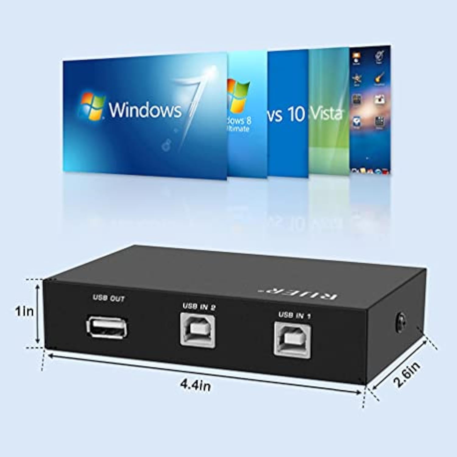 Printer Cable Splitter One Printer Two Computers, 2 Port Usb Switch, Usb 2.0 Manual Computer Printers Switch For Home Use With 2Pcs 6 Feet Print Cables Printer Cable Splitter