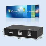 Printer Cable Splitter One Printer Two Computers, 2 Port Usb Switch, Usb 2.0 Manual Computer Printers Switch For Home Use With 2Pcs 6 Feet Print Cables Printer Cable Splitter