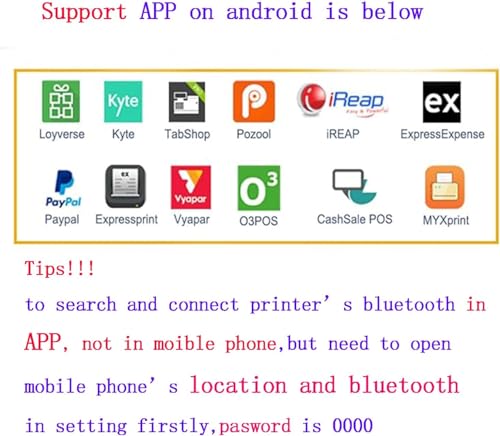 Is Not Compatible With Iphone/Ipad/Mac,80Mm Bluetooth Portable Thermal Receipt Printer,Only Compatible With Android/Windows,3 Inch Ticket Wireless Android Bill Invoice Printer For Small Business