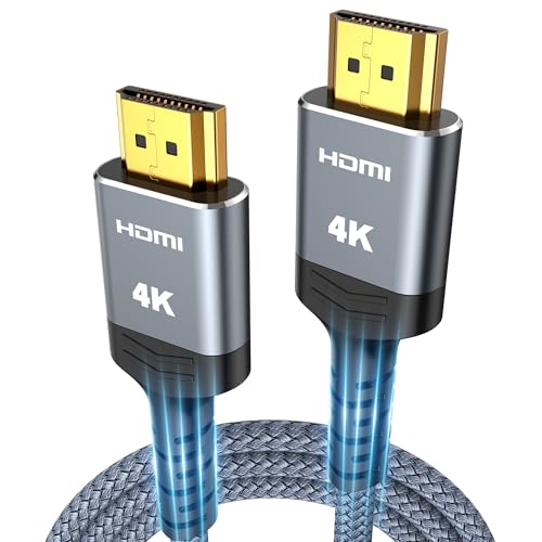 HDMI Cable 6.6 ft, 4K HDMI 2.0 Cord with Ultra HD Stunning Clarity, Nylon Braided & Gold-Plated Connectors, HDR, Ethernet, ARC, 3D, HDCP 2.2,