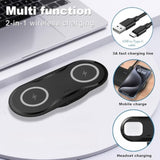Wireless Charger, 20W Dual Wireless Charging Pad,Fast Charging Pad For Samsung Galaxy S24/S24 Ultra/S23/S22/S21/S20, For Iphone 16/15/14/13/12/11/Xr/X, For Airpods 4/3/2/Pro, And More.(With Adapter)