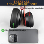 Replacement Ear Pads Cushions For Beats Studio 2.0 & 3 Wired/Wireless Over-Ear Headphones, Earpads With Soft Protein Leather, Noise Isolation Memory Foam (Black)