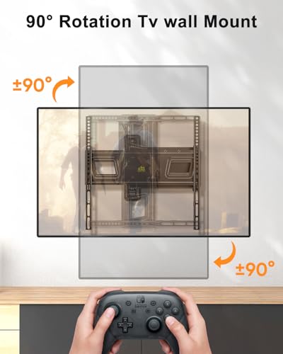 Landscape to Portrait Rotating TV Wall Mount for Vertical Mounting of Displays,Menu Wall Board Mount for 26-65" TVs Holds 88 lbs, Full Motion Corner