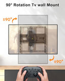 Landscape to Portrait Rotating TV Wall Mount for Vertical Mounting of Displays,Menu Wall Board Mount for 26-65" TVs Holds 88 lbs, Full Motion Corner