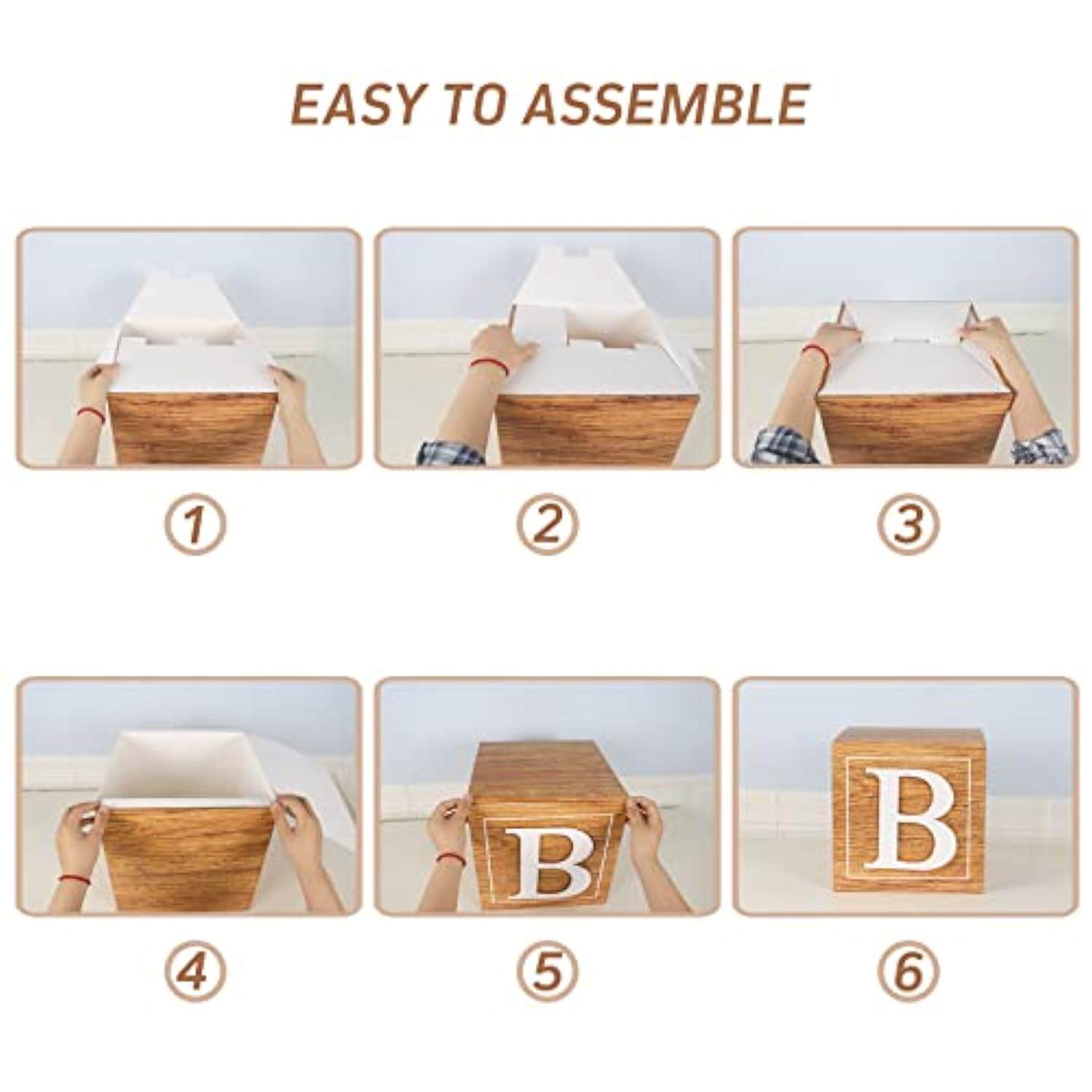 Wood Grain Baby Shower Decoration Boxes: Gender Reveal Party Decor