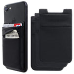 Phone Card Holder Stretchy Wallet Pocket Credit Card Id Case Pouch Sleeve Adhesive Sticker Compatible With Iphone Samsung Galaxy Android Smartphones - 3Pack Black