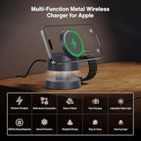 For Iphone 16 Pro Max 4 In 1 Wireless Charging Station With Mushroom Light For Magsafe Magnetic Charger, 22.5 W Travel Stand, 3 In 1 Fast Charge Multiple Devices, Apple Iwatch Ultra, Airpods