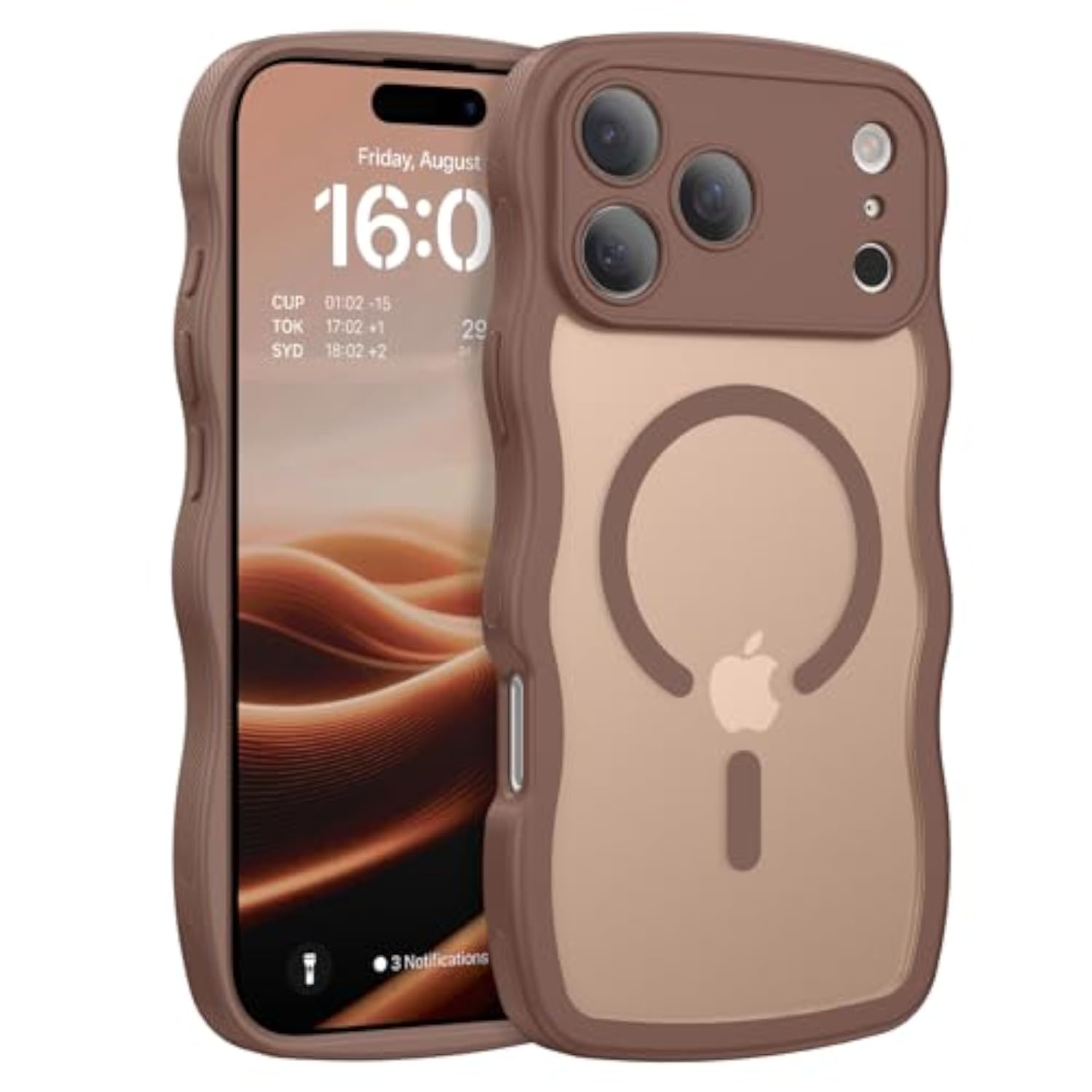 Magnetic Case for iPhone 17 Pro Max, Cute Wavy Design, Full Camera Protection, Compatible with MagSafe, Matte Anti-Slip Bumper, Protective Cover for 17 Pro Max 6.9"