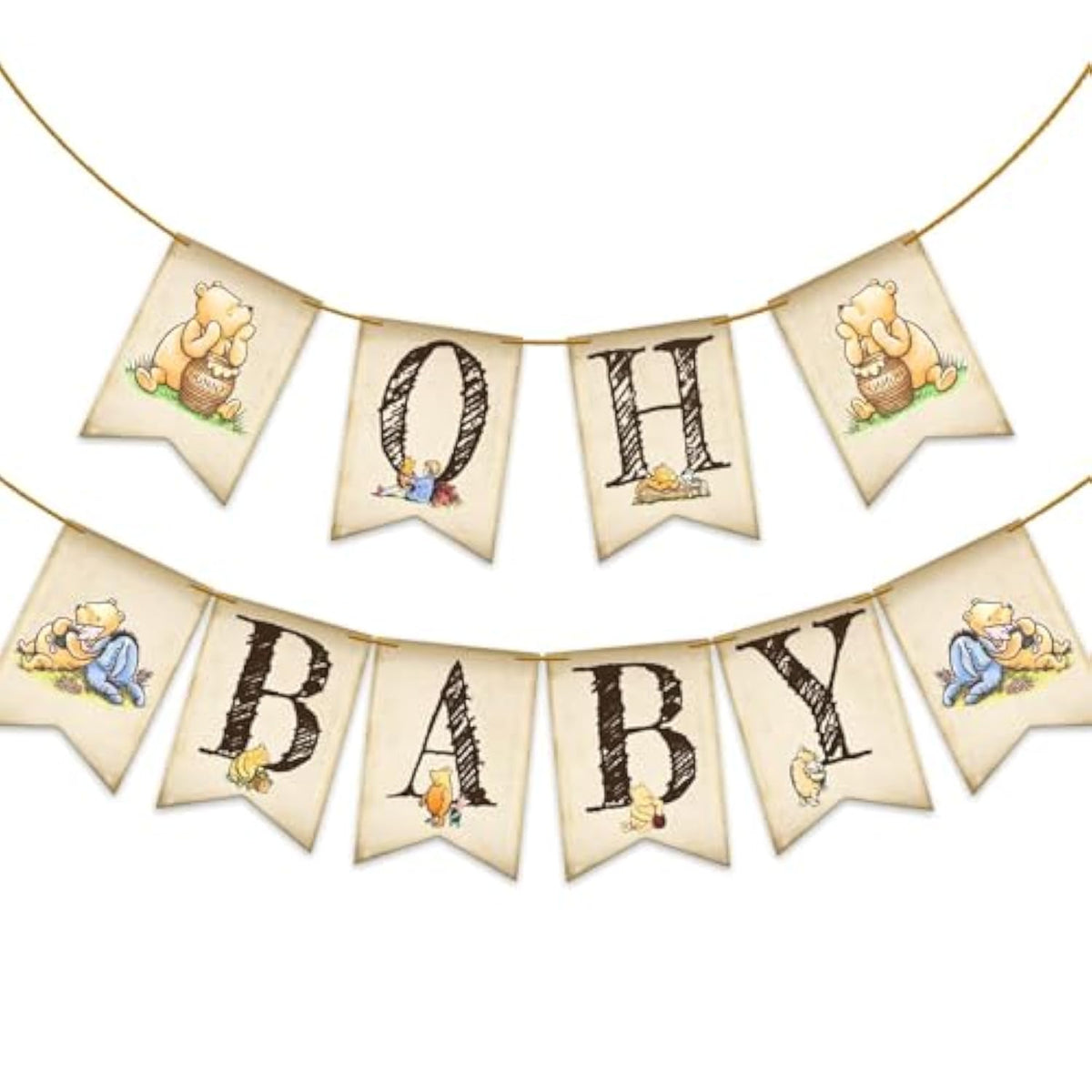 Oh Baby Banner – Classic Winnie Baby Shower & Birthday Decorations