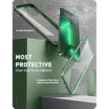 i-Blason Ares Case for iPhone 13 Pro 6.1 inch (2021 Release), Dual Layer Rugged Clear Bumper Case with Built-in Screen Protector (Green)