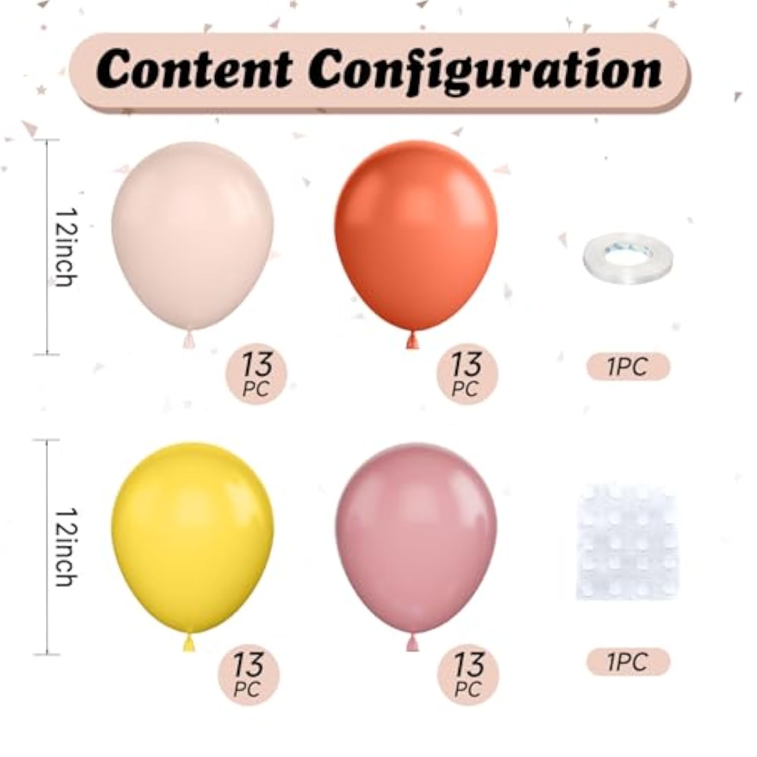 Boho Pastel Balloons: 50pc Orange, Pink, Yellow Latex Party Decor