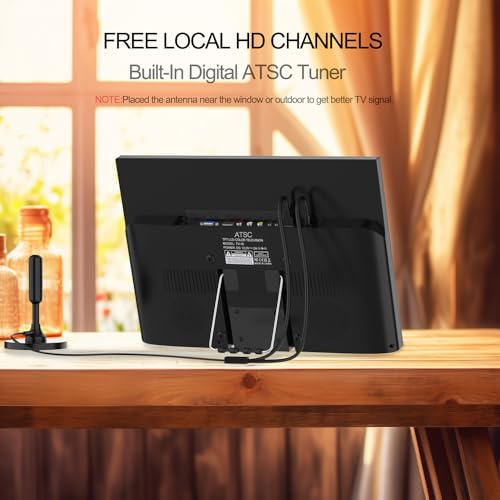 15.6 Inch Small Tv,Flat Fhd Ips 1080P Screen Tv With Antenna And Digital Atsc Tuner,Hdmi/Usb/Vga/Port,12 Volt Car Charger Cable/Ac Power For Kitchen And Caravan(Non Smart Tv)