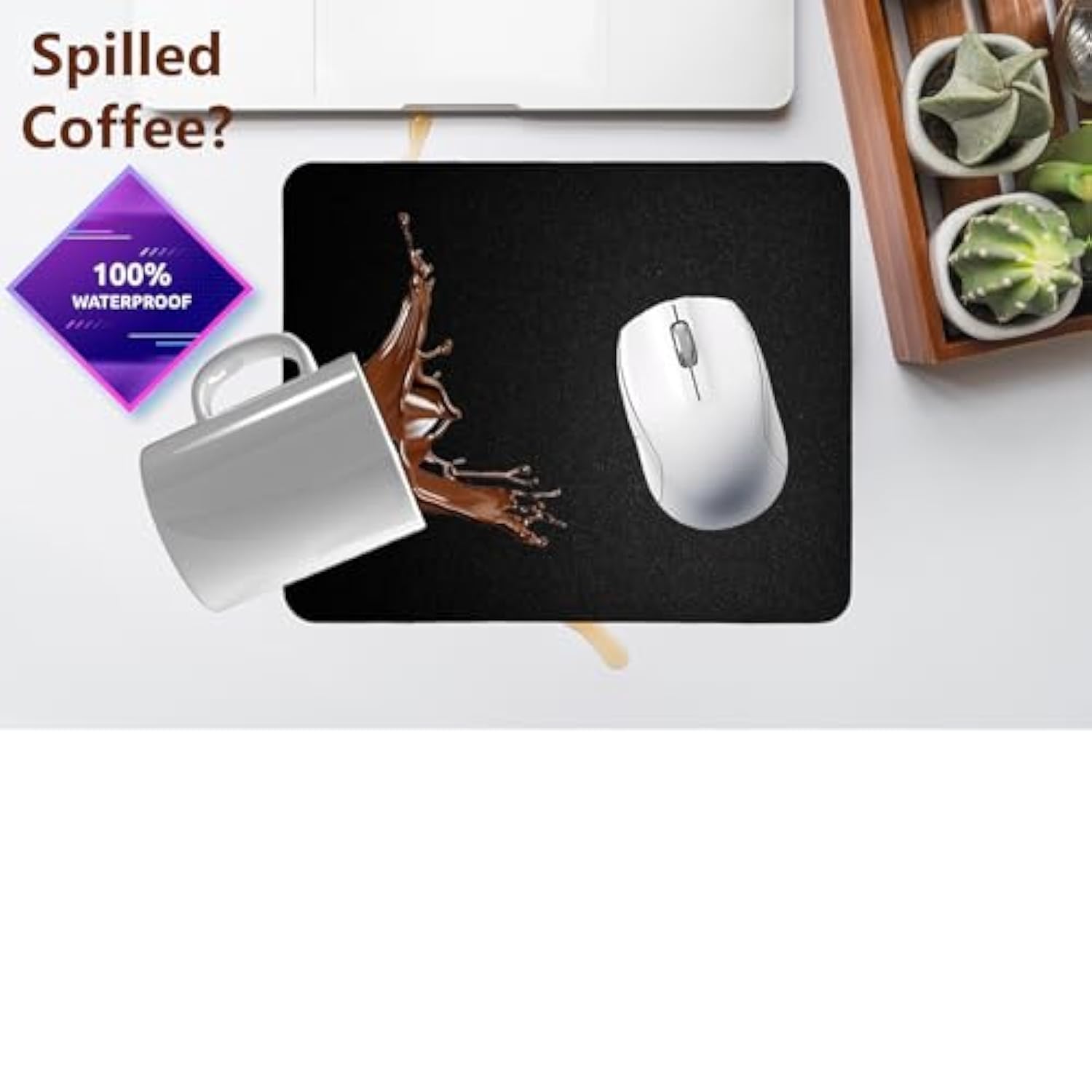 3-Pack Mouse Pads, Non-Slip Rubber Base, Waterproof Smooth Surface For Office, Home & Gaming, 10.3 X 8.4 Inches, Black