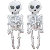 2Pcs 34x62" Scary Skeleton Foil Balloons - Life-Size Skull for Halloween & Haunted House