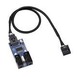 9 Pin 2 In 1 Internal Usb Splitter Cable, Usb Header Male 1 To 2 Female Extens