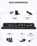 Mini Monitor 7 Inch Small Hdmi Monitor 1024X600 Lcd Screen Display Hdmi Av Vga Bnc Usb Input For Nvr Cctv Security Camera Computer Pc Laptop Video Switcher Raspbery Pi
