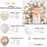 Beige White Gold Balloon Arch Kit for Boho Baby Shower, Wedding, Birthday & Party Decor