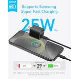 Anker 25W USB C Charger Block, Compact and Foldable, Supports PPS Fast Charging for Galaxy S24/Z Fold/Z Flip/Tab, iPhone, iPad (Black, 1pack with Cable)