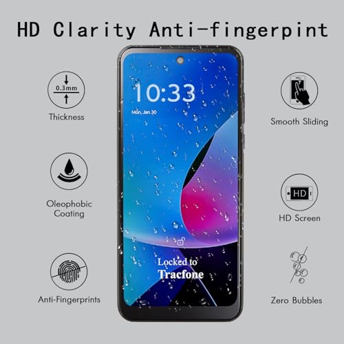 [4 Pack] Screen Protector Compatible with Motorola Moto G Play 2023,Scratch Resistant,Easy-Install,Bubble Free,Anti-Fingerprint,Tempered Glass