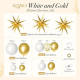 White and Gold Balloon Garland Kit: Starburst Party Decorations