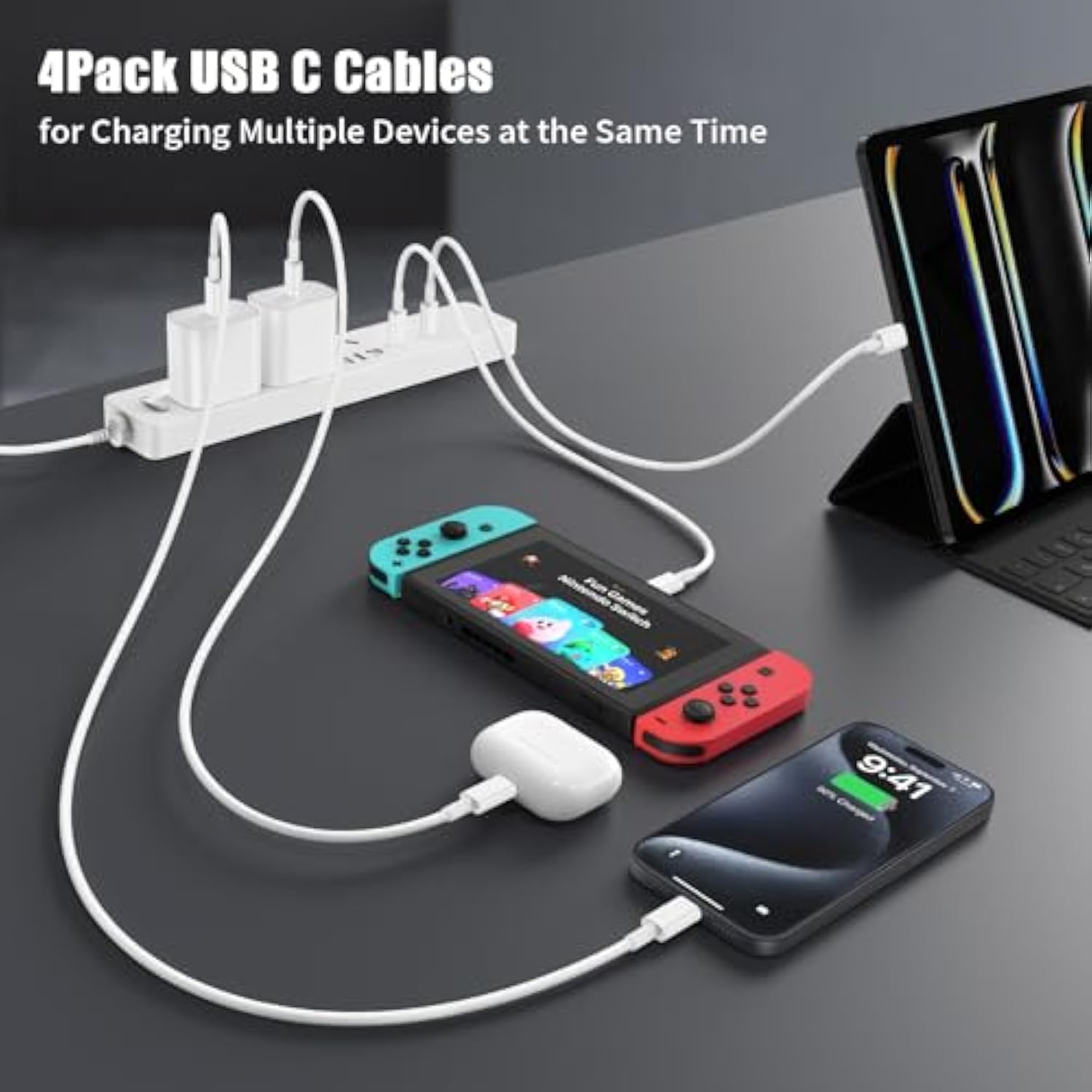 Usb C To Usb C Cable 3Ft For Apple Iphone 16 15 Charger Cord,4Pack 60W C To C Cable Fast Charging Wire For Iphone 16 15 Pro Plus Pro Max Ipad Pro/Air Macbook Pro/Air,For Galaxy S24 S23 And More