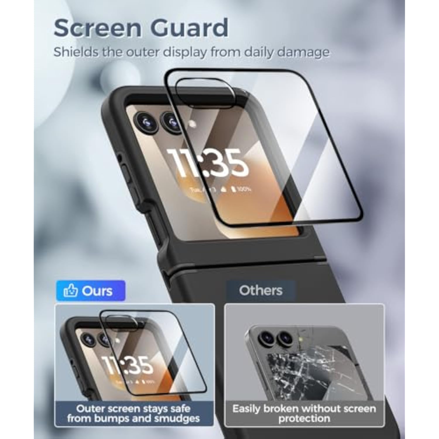 Motorola Razr 2026/2025/2024 Phone Case with Black Screen Protector