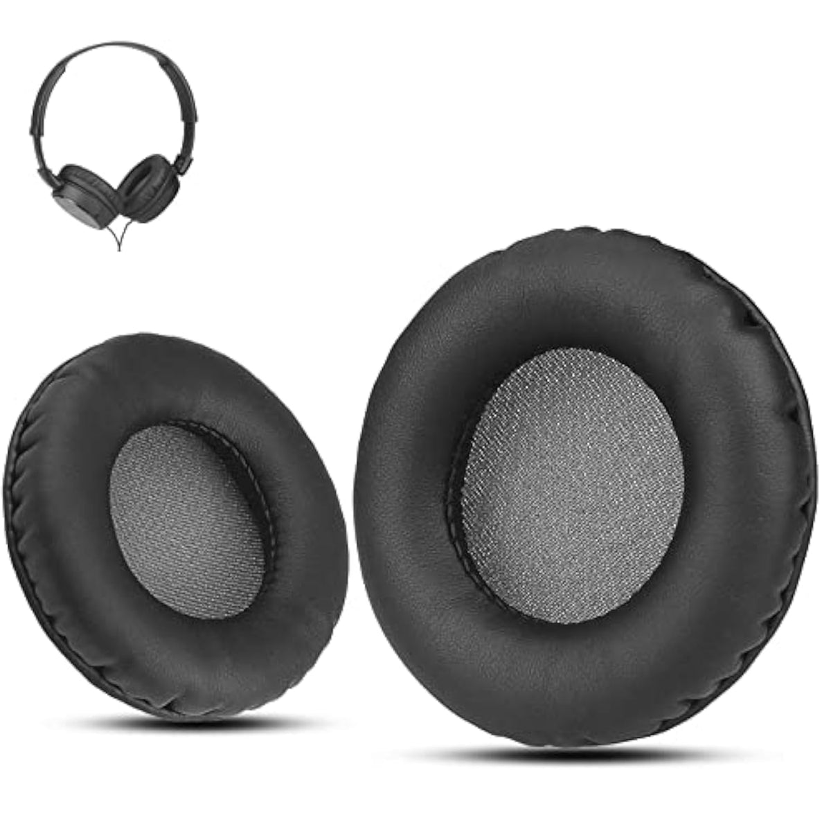 Headphones Pads Replacement 75Mm For Audio Technica Ath S200Bt Headphones, Headphone Ear Covers Replacement For Sony Mdr-Nc6, Akg K518Le, Black & Gray