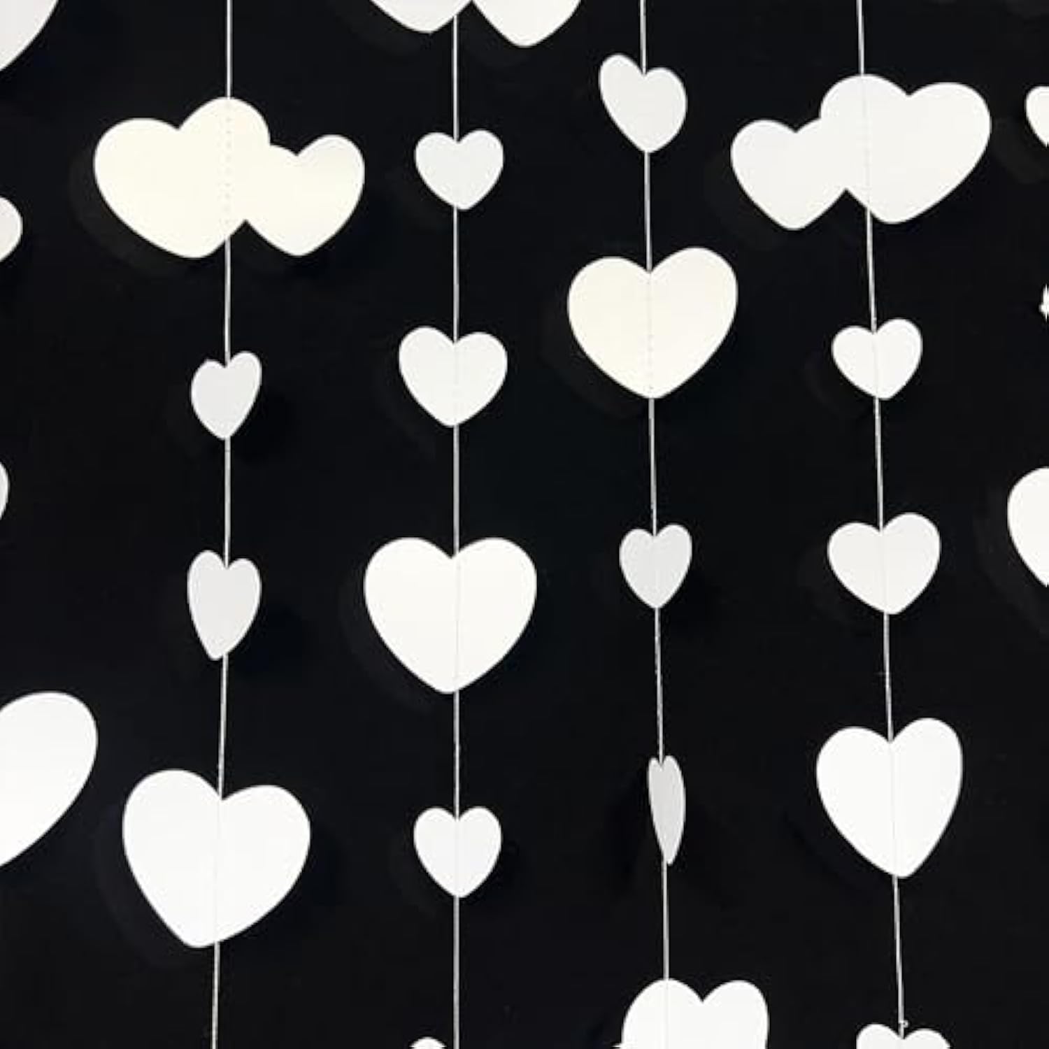 52Ft Valentines Day Party Decorations White Heart Garland White Love Heart Hanging Paper Streamer Banner For Wedding Anniversary Bridal Shower Engagement Mothers Day Bachelorette Winter Party Supplies