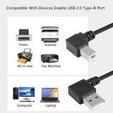 90 Degree Usb A To B Cable Printer Cable, 1Ft Left Angle Usb 2.0 Type A Male T
