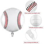 12 Pieces 18 Inches Baseball Balloons - Foil Mylar Baseball Themed Party Decorations For Birthday Party Supplies