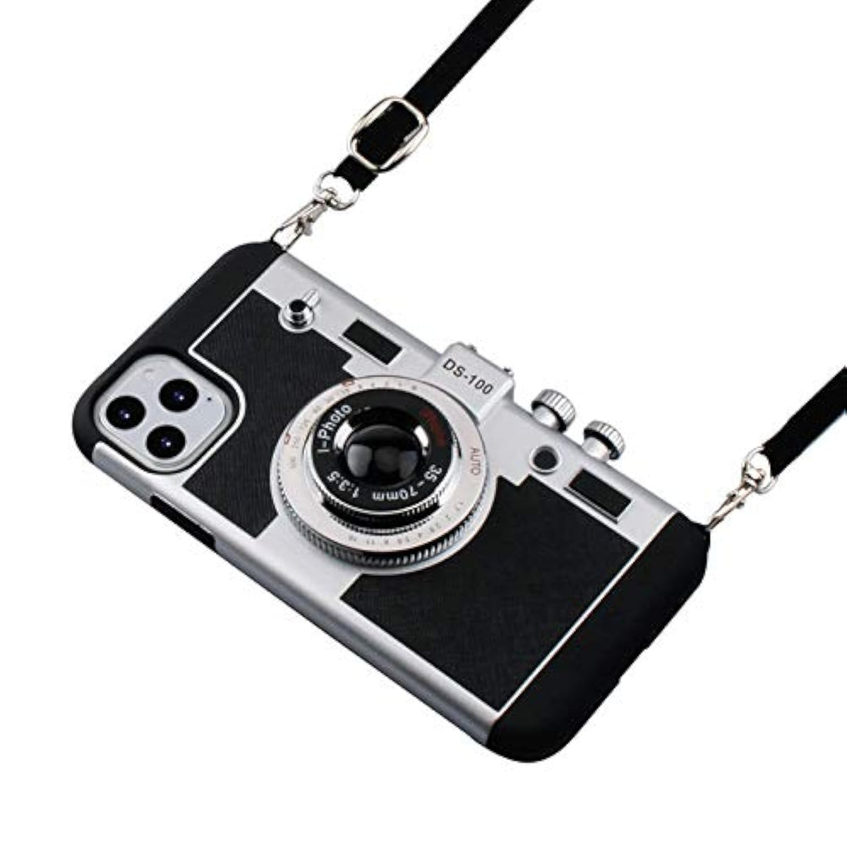 Emily In Paris Phone Case For Iphone 15 Pro Max 6.7 Inch 2023 Camera Case Vintage Cover Cute 3D Cool Unique Design Silicone Case With Removable Neck Strap Lanyard For Girls Women Black