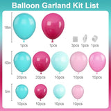 Hot Pink & Teal Balloon Garland Kit – Rose, Turquoise and Pastel Balloons for Party Decor