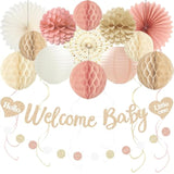 24-Pc Boho Baby Shower Décor Set for Girls with Banner & Hanging Accents