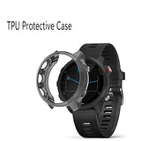 Watch Screen Protector (3+1Pack) Compatible For Garmin Forerunner 245/245 Music, Tempered Glass Film Anti-Scratch High Definition Full Coverage And Soft Tpu Protective Case