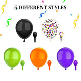 50 Pack 12 Inch Halloween Balloons Orange Black Purple Green Confetti Party Decor