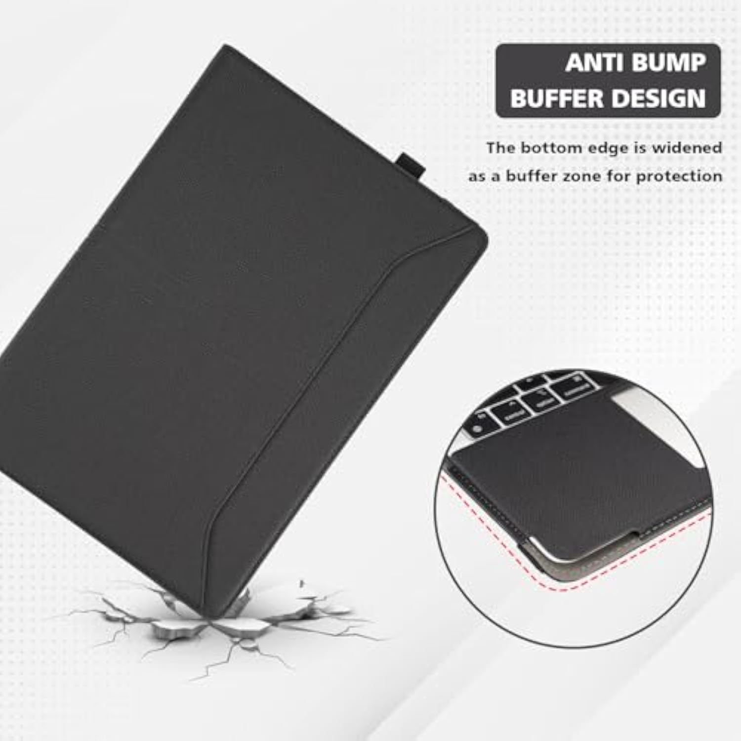 Tytx Compatible With Macbook Air 13 Inch Case, Pu Leather Macbook Air Cover For Model A2337 M1 A2179 A1932 2018-2021 Retina Display Touch Id, With Vents And Stand Function, Black
